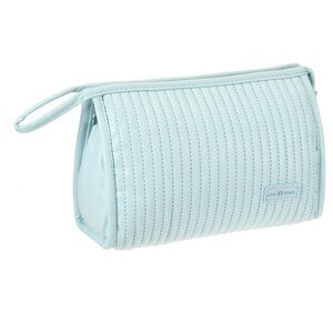 PU Leather Travel Large Makeup Organizer Toiletry Bag Light Blue